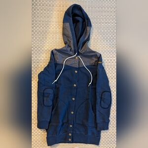 OrSlow Snap Button Cardigan Hoodie Blue Unisex Size 1 Made in Japan